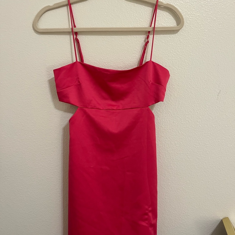 Chic Pink Spaghetti Strap Mini Dress